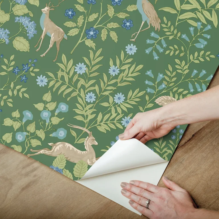 Erin & Ben Woodland Floral Peel and Stick Wallpaper - Meadow Green — Image 6