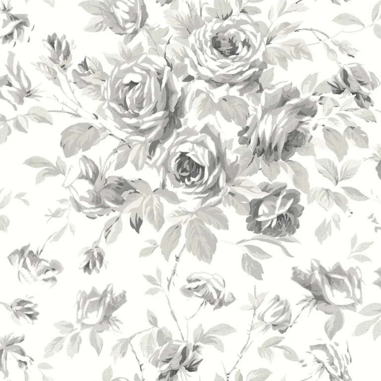 Chesapeake Manon Rose Stitch Wallpaper - Charcoal