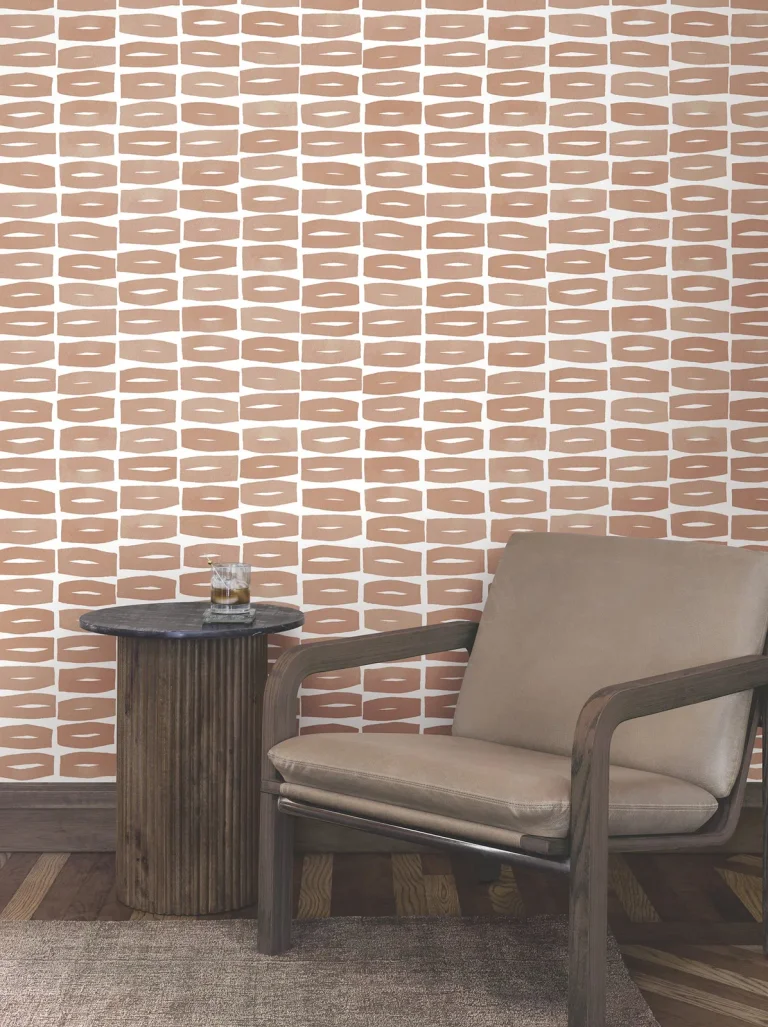 Modernist Motif Wallpaper - Terracotta — Image 5