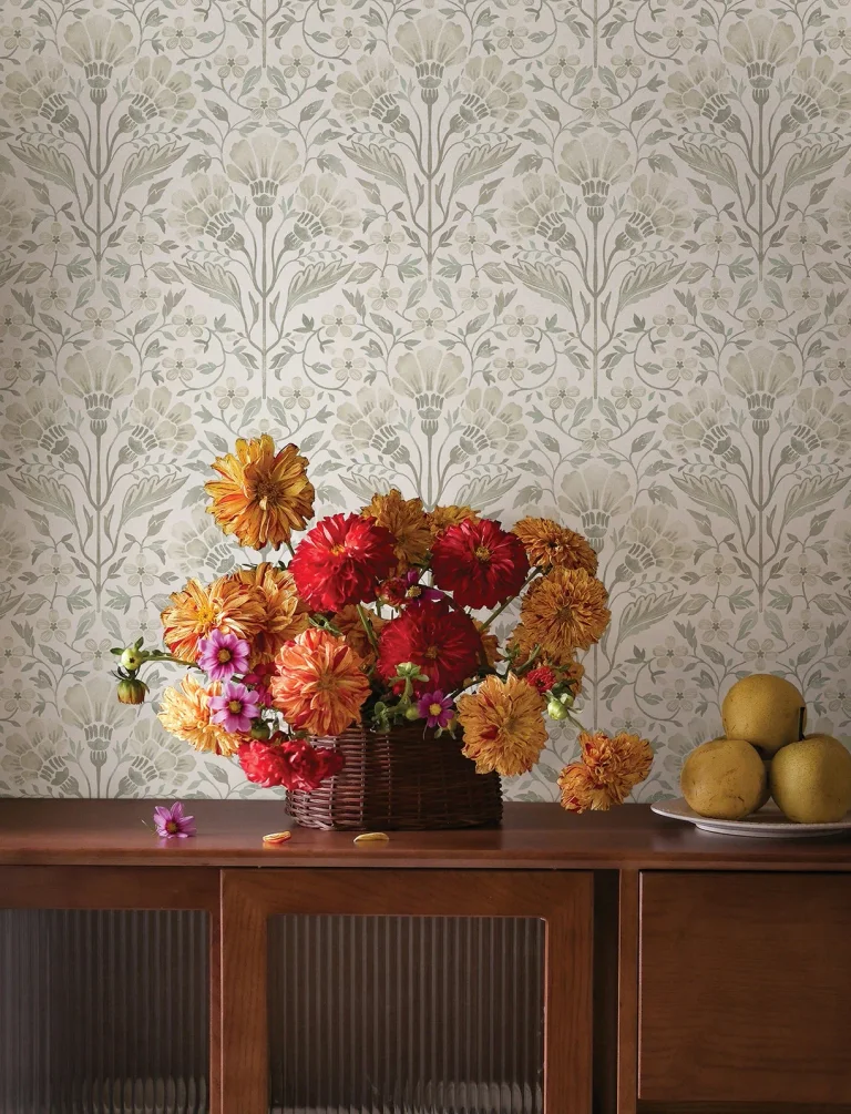 Chesapeake Edith Floral Damask Wallpaper - Neutral — Ảnh 3