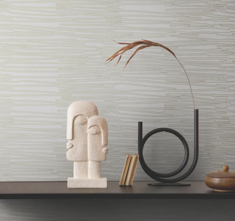 Water Reed Thatch Wallpaper - Ivory/Glint — Ảnh 6