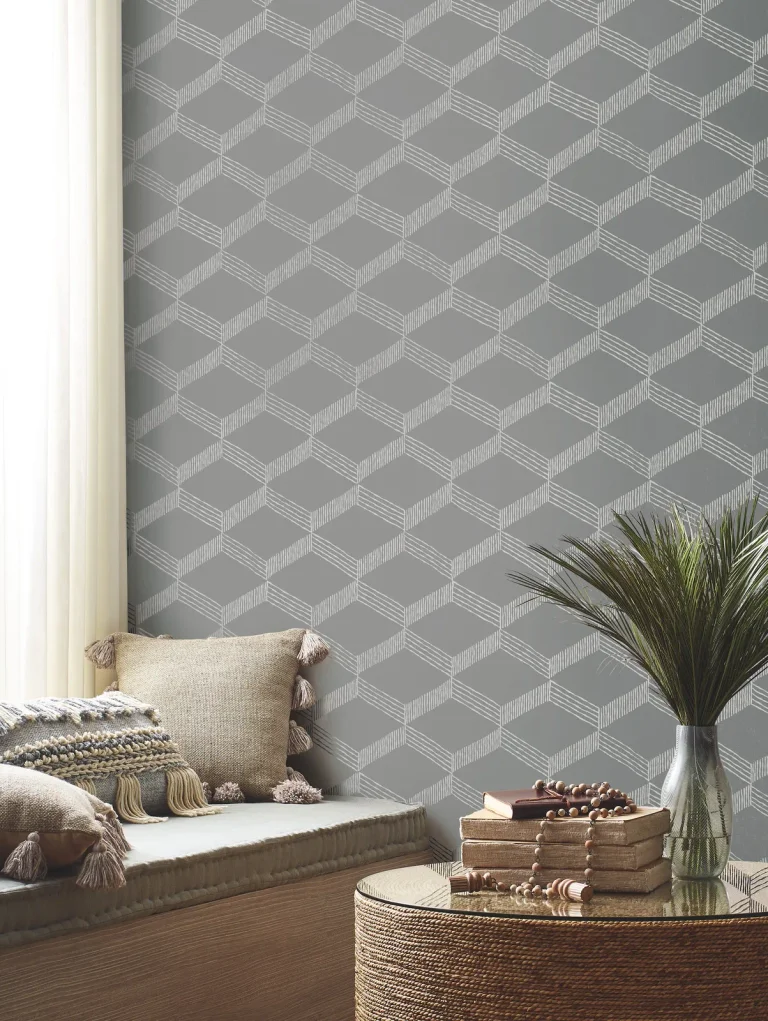 Palisades Paperweave Wallpaper - Grey/White — Ảnh 4