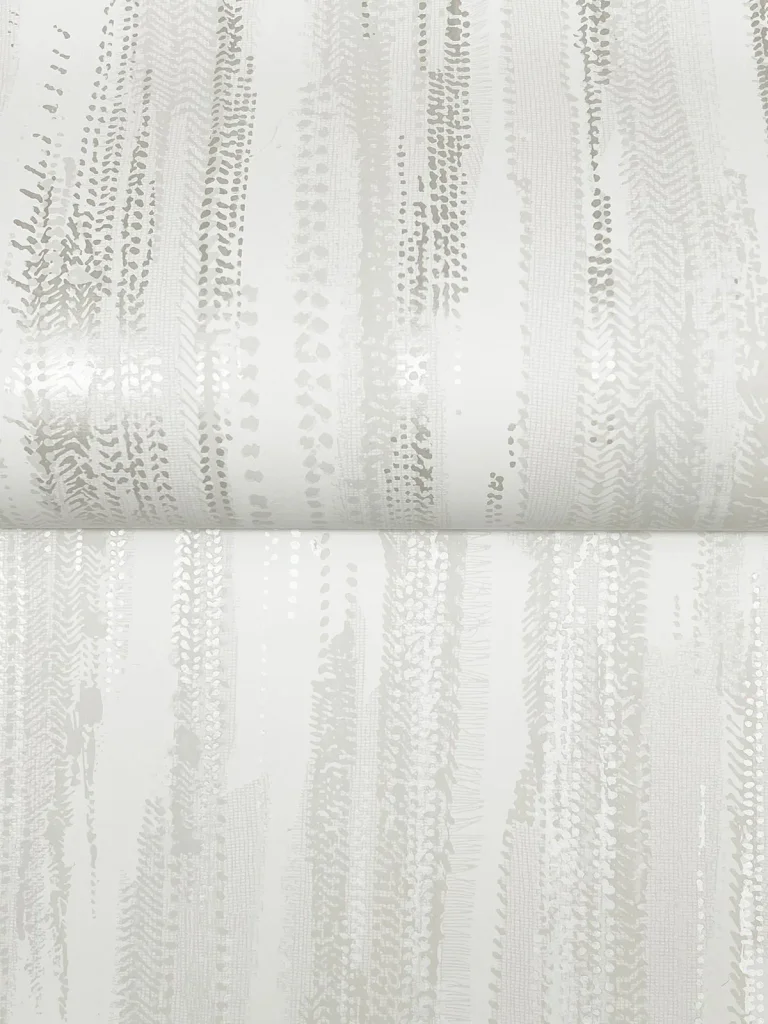 Ronald Redding Tribeca Texture Stripe Wallpaper - White — Ảnh 2