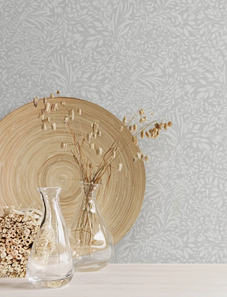 Kristina Botanical Wallpaper - Light Grey — Ảnh 3