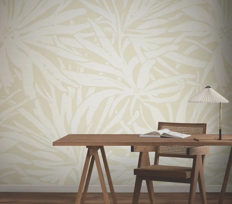 Floral Canopy Wallpaper - Beige Mural — Ảnh 3