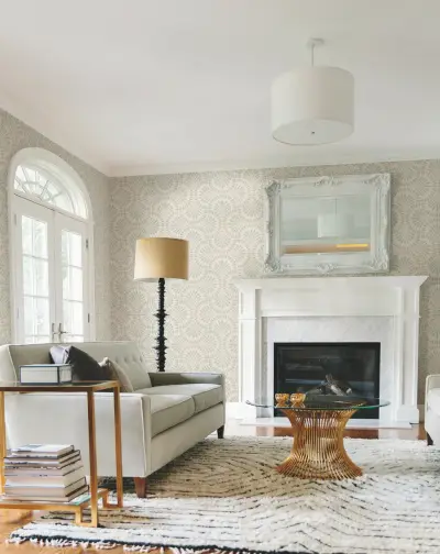 Cabaret Wallpaper - Cream/Spa Blue
