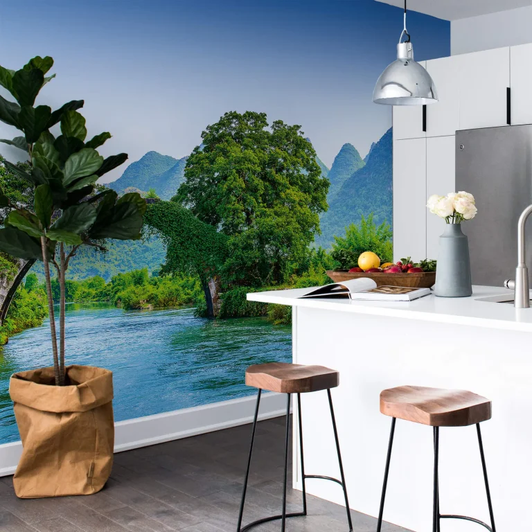 Bridge Crosses A River In China - Wall Mural 5031 - 8 Panel - 384cm x 260cm — Ảnh 2