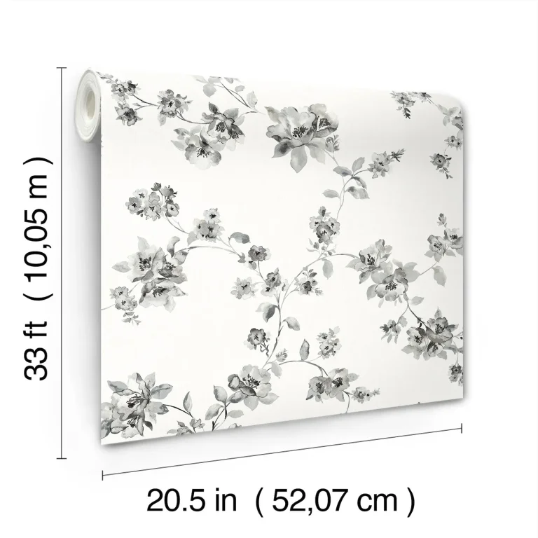 Chesapeake Festival Floral Trailing Wallpaper - Charcoal — Ảnh 7