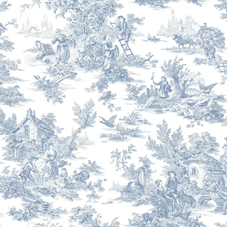 Campagne Toile Wallpaper - Blue/White — Ảnh 5
