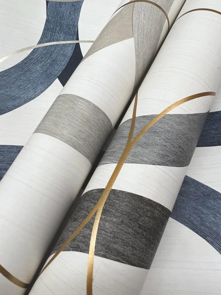 Candice Olson Interlock Peel and Stick Wallpaper - Navy — Ảnh 6