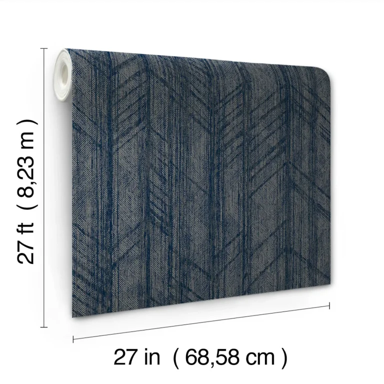 Ronald Redding Winthrop Geometric Wallpaper - Navy — Ảnh 4