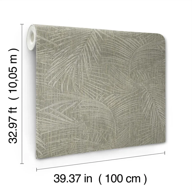 Della Palm Wallpaper - Dark Taupe — Image 4