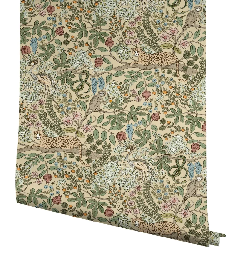Rifle Paper Co. Safari Jungle Toile Peel and Stick Wallpaper - Linen — Ảnh 3
