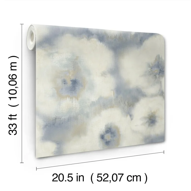 Candice Olson Blended Floral Wallpaper - Blue — Image 2