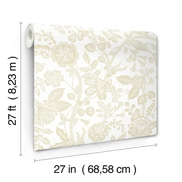 Rifle Paper Co. Gracie Garden Wallpaper - Beige & White — Ảnh 3