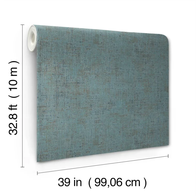 Alma Faux Weave Wallpaper - Blue — Ảnh 6
