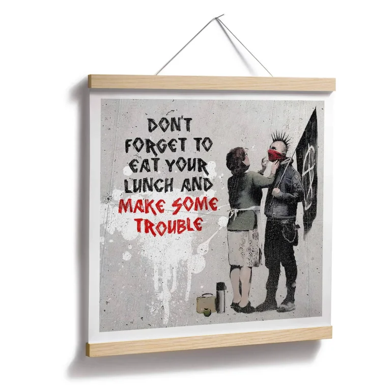 Banksy - "Make Some Trouble" Poster - 30 x 30cm — Ảnh 5
