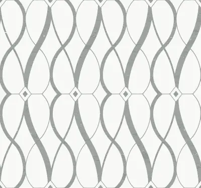 Graceful Geo Wallpaper - White/Silver