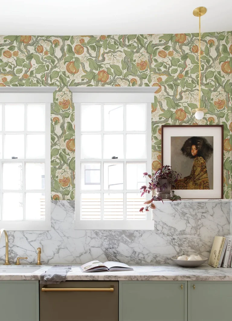 Kort Fruit and Floral Wallpaper - Green — Ảnh 3