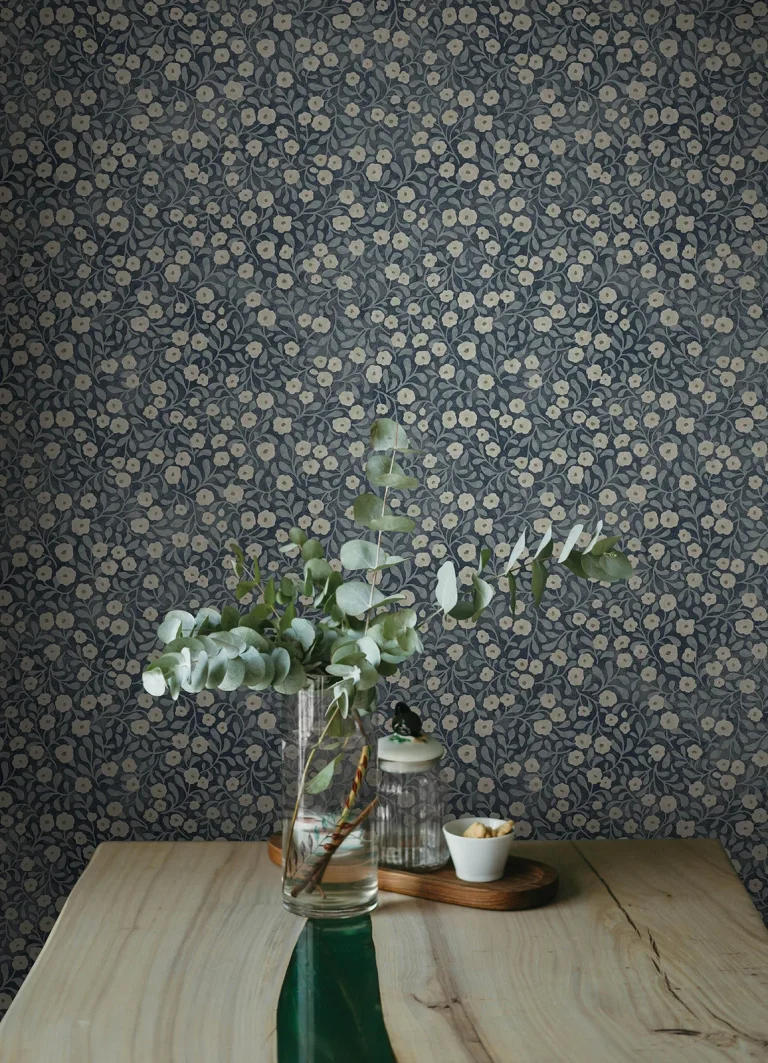 Chesapeake Poppy Trail Floral Wallpaper - Dark Blue — Ảnh 5