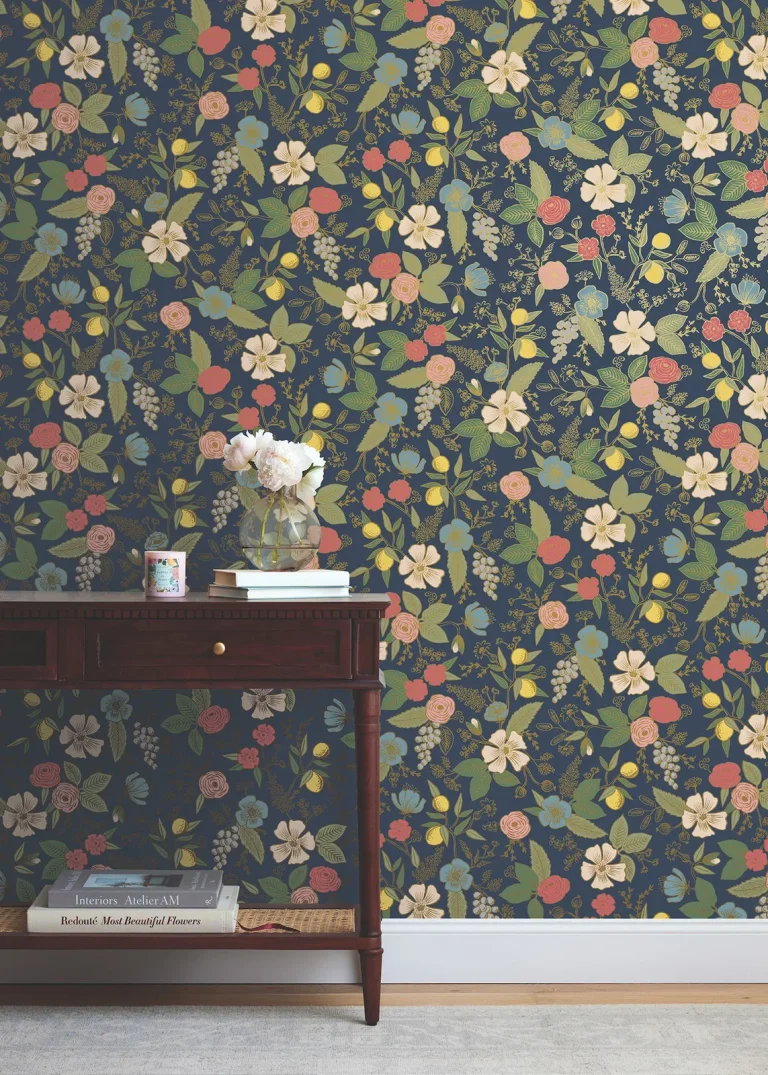 Rifle Paper Co. Colette Peel and Stick Wallpaper - Navy — Image 5