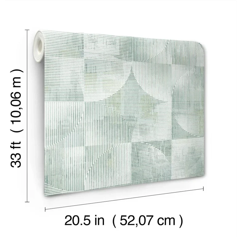 Woodbine Abstract Geometric Wallpaper - Sage — Image 5