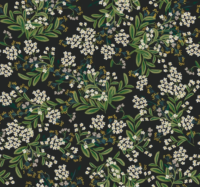 Rifle Paper Co. Cornflower Wallpaper - Black — Ảnh 3
