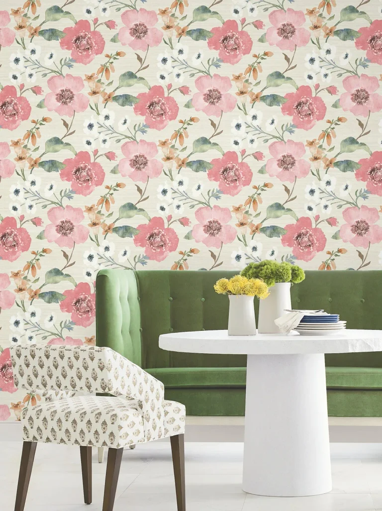 Evelyn Floral Wallpaper - Pink