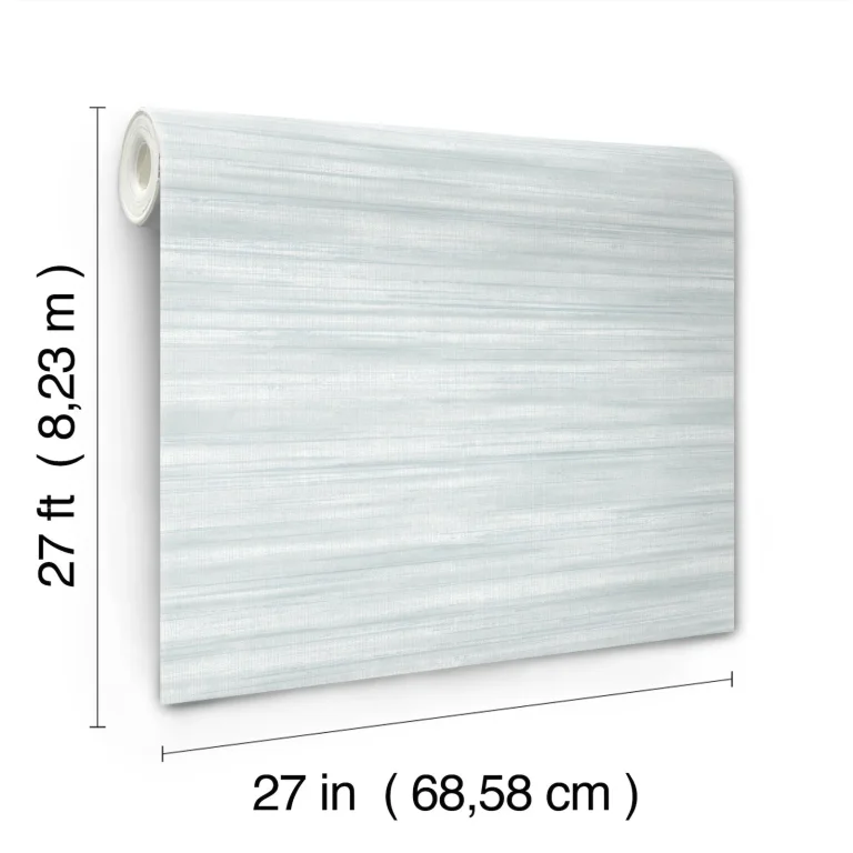 Ronald Redding Brushed Linen Wallpaper - Light Blue — Ảnh 3
