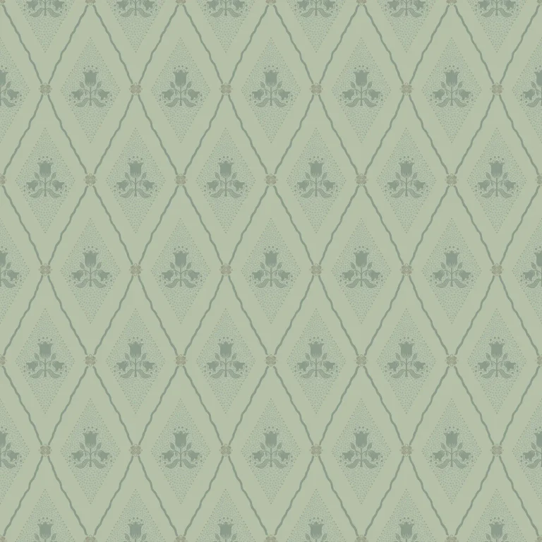 Alma Diamond Floral Wallpaper - Mint — Image 5