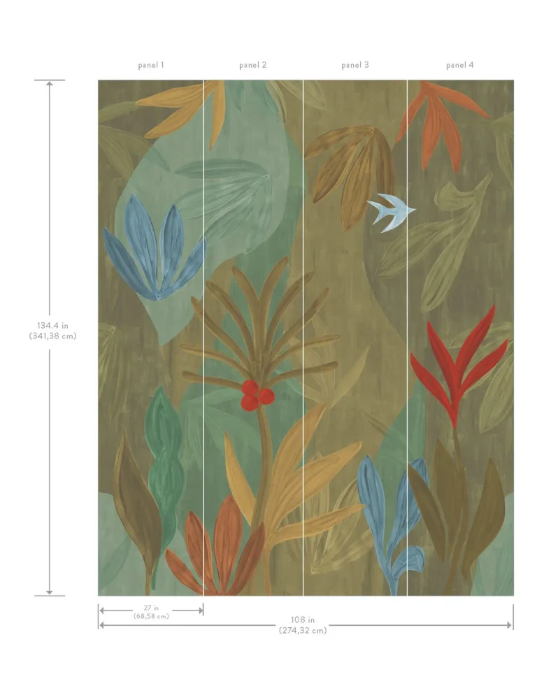 Chambord Gardens Wall Mural - Leaf & Olive — Ảnh 4