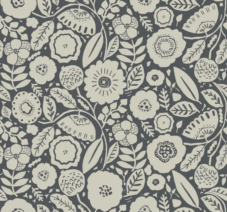 Camille Blossom Wallpaper - Charcoal — Ảnh 5
