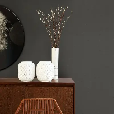 Meade Fine Weave Wallpaper - Charcoal