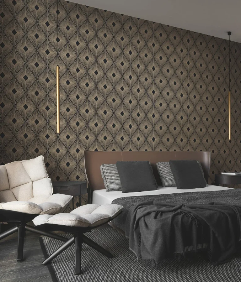 Harlowe Wallpaper - Black/Gold — Ảnh 4