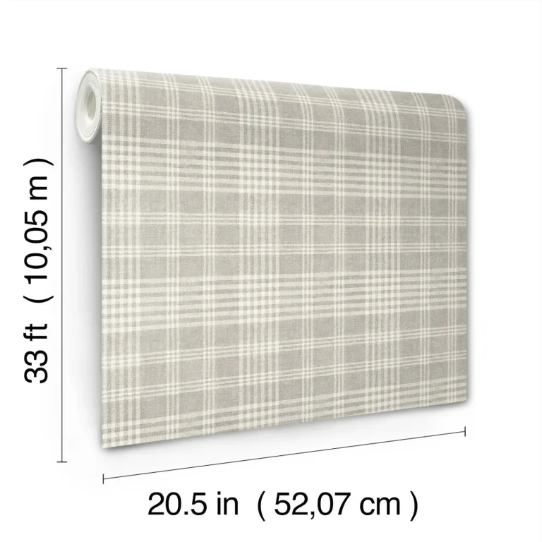 Chesapeake Perry Plaid Wallpaper - Grey — Image 7
