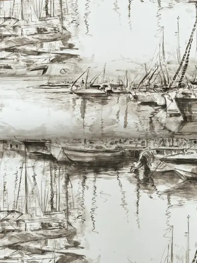 Ronald Redding Yacht Club Scenic Wallpaper - Taupe