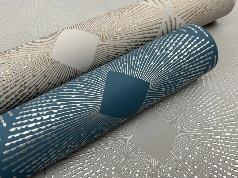 Harlowe Wallpaper - Blue/Silver — Image 6
