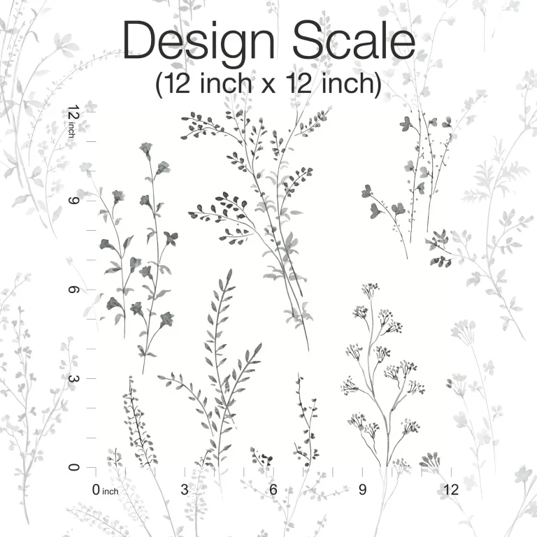 Wildflower Sprigs Peel and Stick Wallpaper - Black & White — Ảnh 4