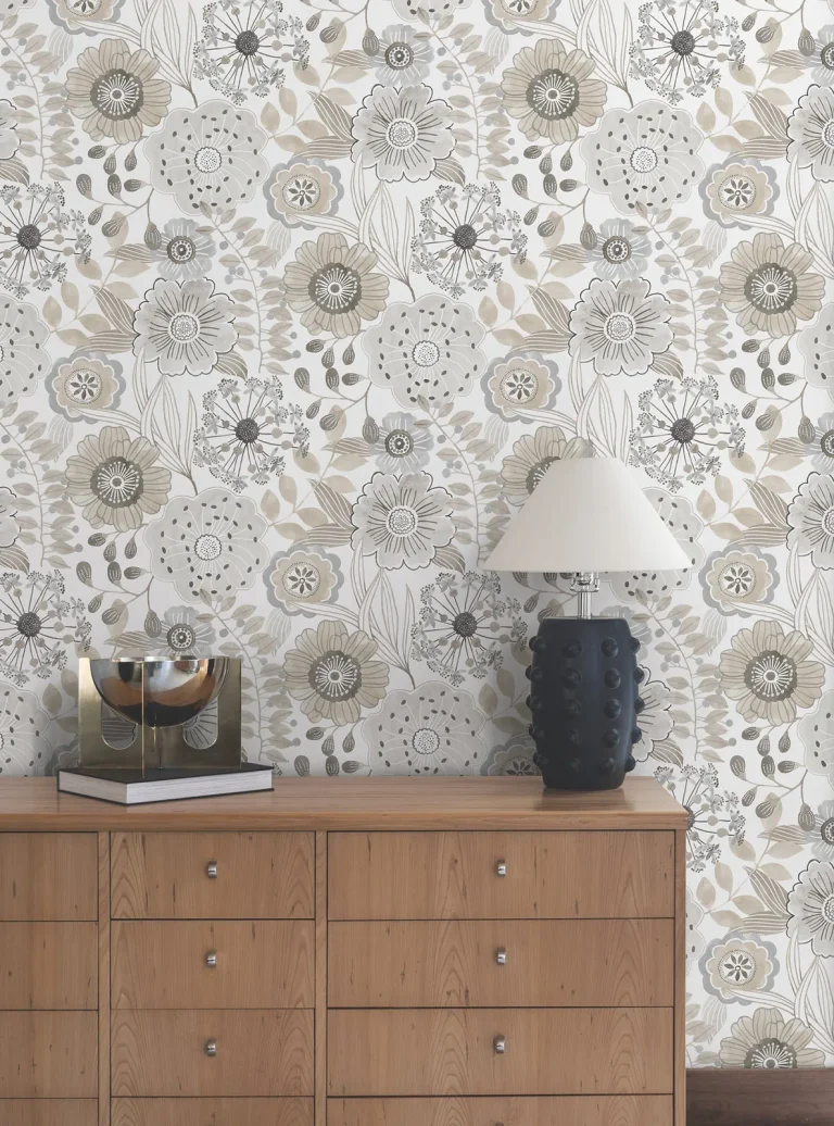 Artistic Bouquet Wallpaper - Neutral
