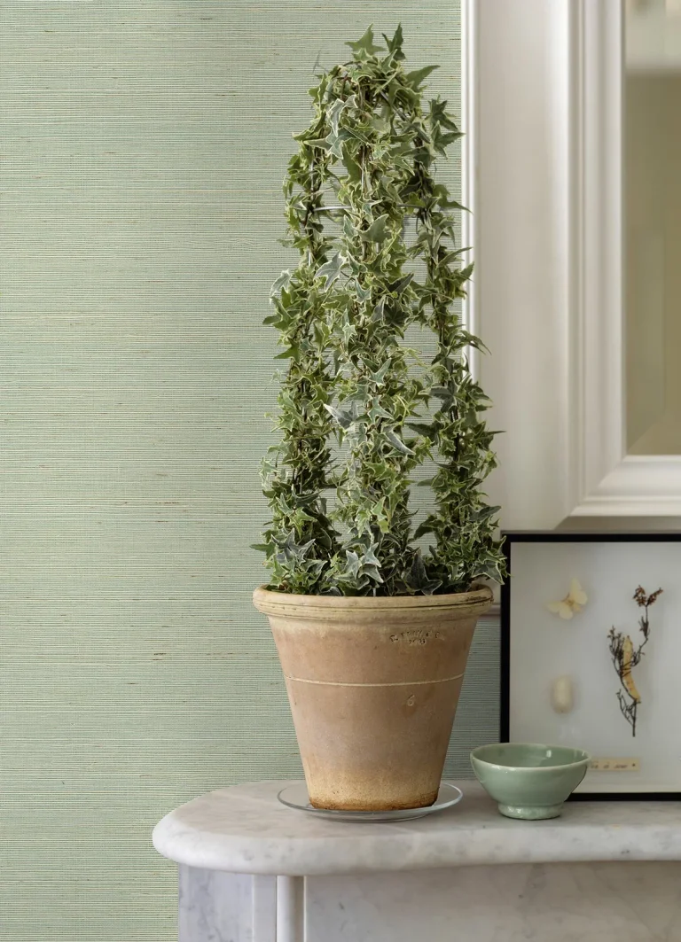 Sakiya Sisal Grasscloth Wallpaper - Seafoam — Ảnh 3