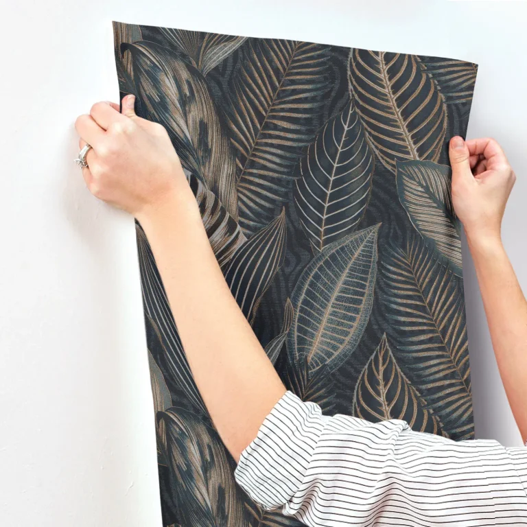 Acacius Tropical Foliage Wallpaper - Dark Blue — Ảnh 2