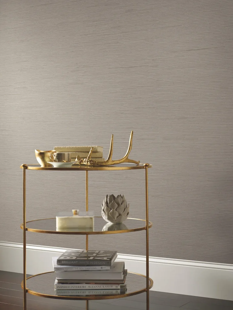 Ribbon Bamboo Wallpaper - Taupe/Silver — Ảnh 4