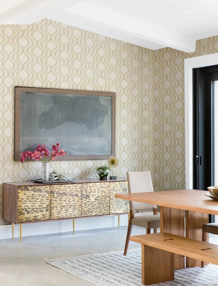 Burton Modern Ogee Wallpaper - Gold — Ảnh 5