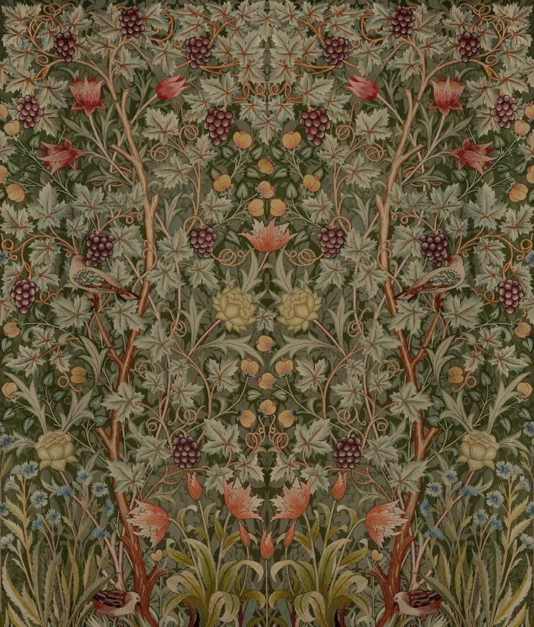 Vine Embroidery Wall Mural - Dark Green — Ảnh 3