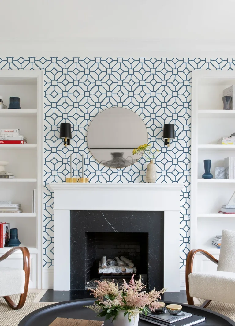 Addis Trellis Wallpaper - Blue — Ảnh 4