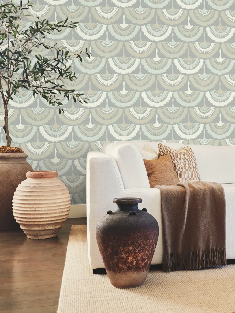 Feather & Fringe Wallpaper - Grey — Ảnh 3