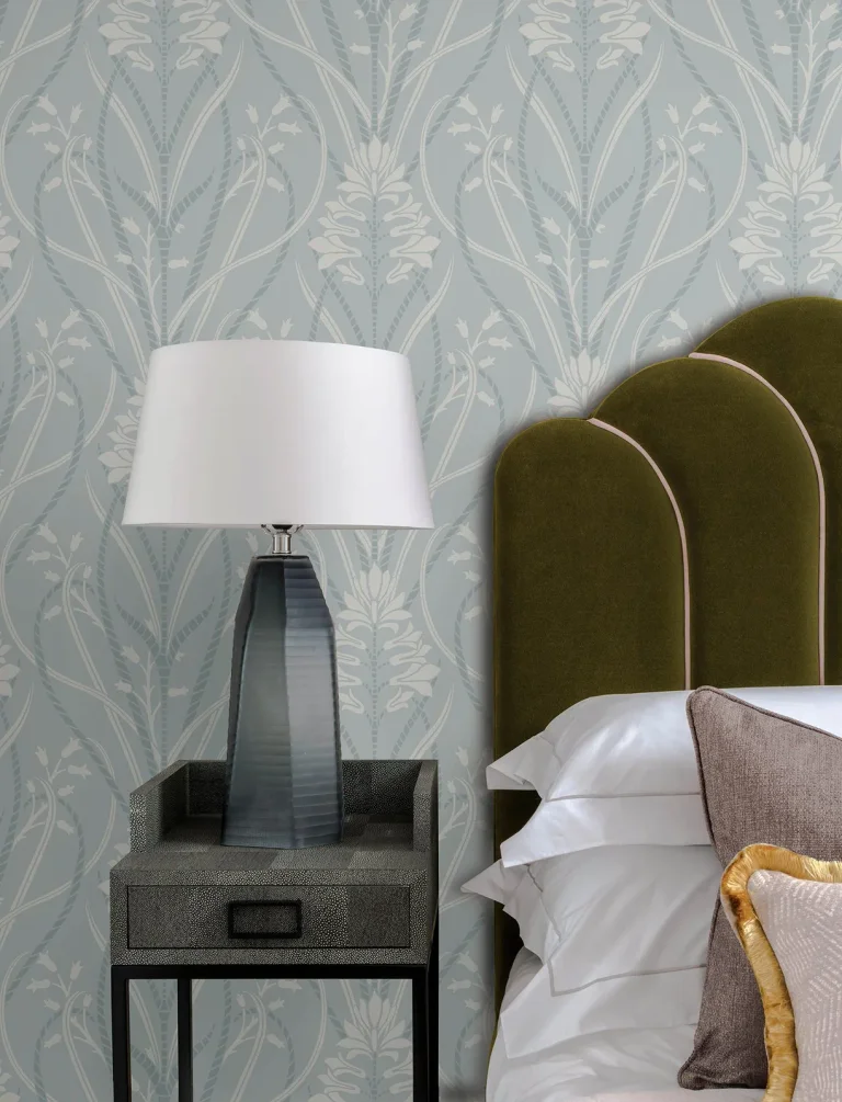 Rosalind Iris Damask Wallpaper - Sky Blue — Ảnh 2