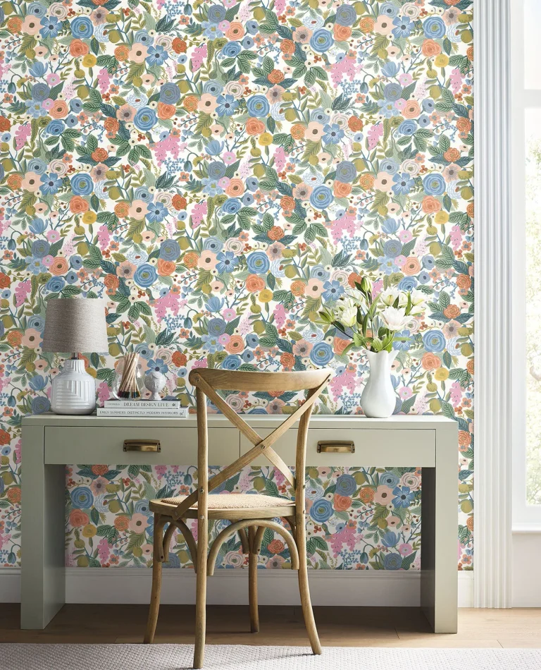 Rifle Paper Co. Garden Party Peel and Stick Wallpaper - Cobalt Multi — Ảnh 4