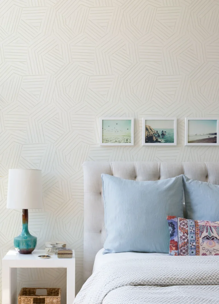 Helene Geometric Lines Wallpaper - Pearl — Ảnh 3