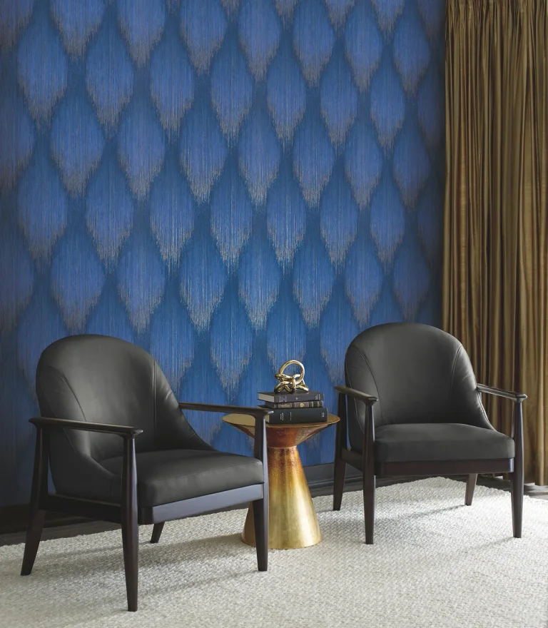 Starfall Metallic Ikat Wallpaper - Sapphire — Ảnh 4